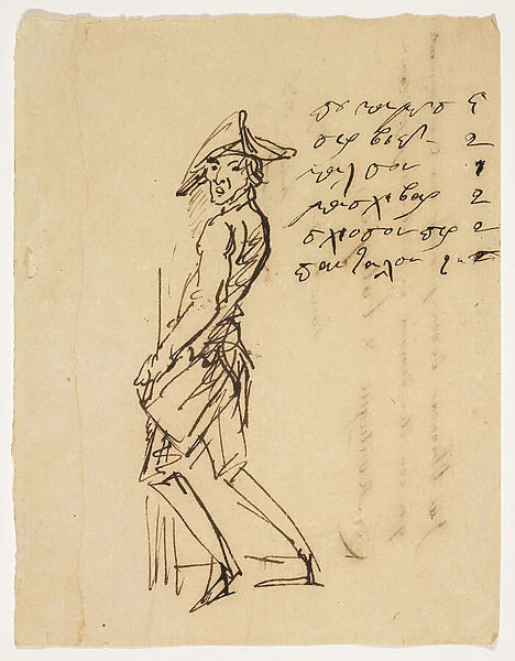 Caricature of a Young Soldier, 1809 (pen and brown ink on paper)
