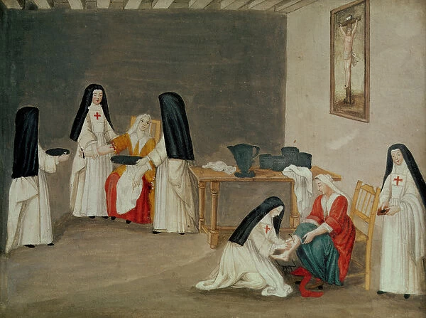 Caring for the Sick, from L Abbaye de Port-Royal, c. 1710 (gouache on paper)
