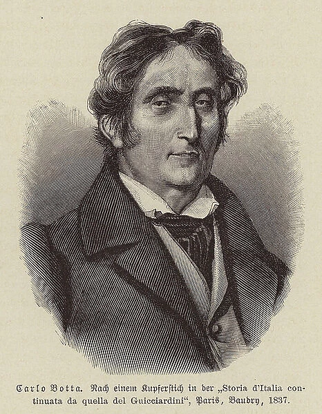 Carlo Botta, Italian historian and writer (engraving)