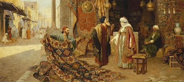 The Carpet Merchant, (oil on canvas)