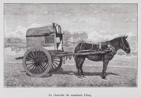 Carriage of the Chinese mandarin Ching (engraving)