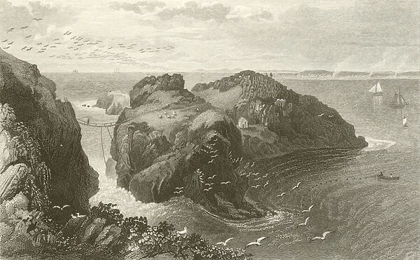 Carrick A Rede, Coast of Antrim, Ireland (engraving)