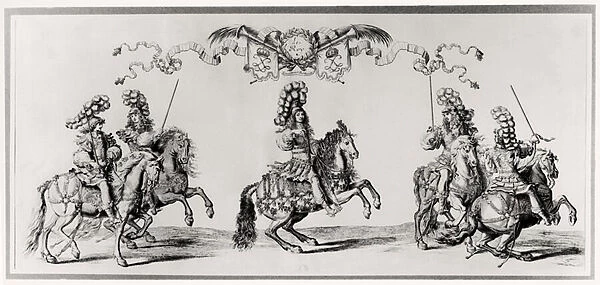 Carrousel for Louis XIV (1639-1715) c. 1662 (engraving) (b  /  w photo)