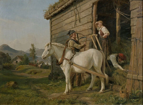 Carrying Hay, 1860 (oil on canvas)