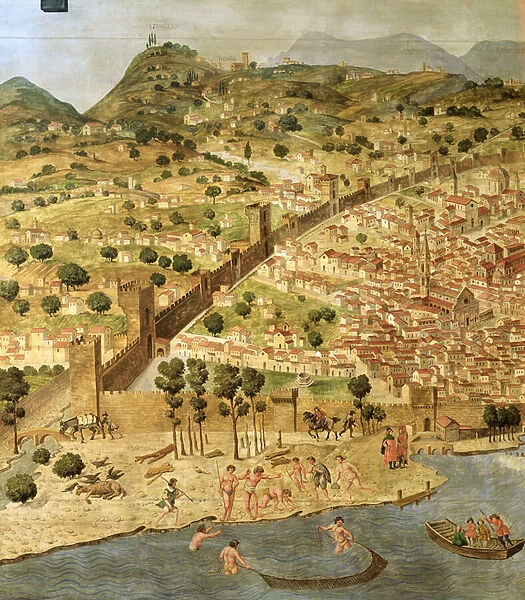 The Carta della Catena showing a panorama of Florence, 1490 (detail)