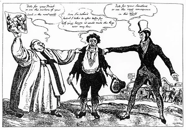 Cartoon of the Campaign for the County Clare By-Election, 1828 (engraving)