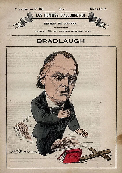 Cartoon of Charles Bradlaugh (1833-1891) Statesman and reformer from