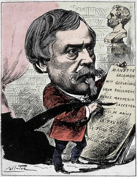 Cartoon depicting the writer Edmond de Goncourt (1822-1896) from '