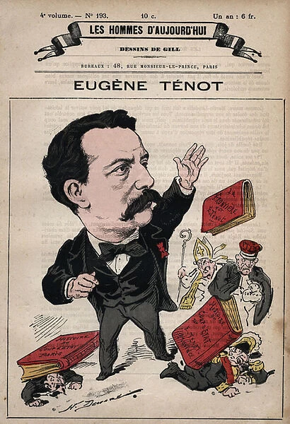 Cartoon of Eugene Tenot 1839-1890 from Les Hommes d Today c