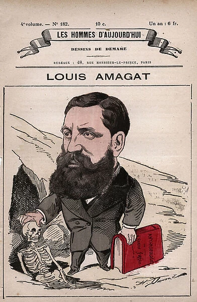 Cartoon of Louis Amagat 1847-1890 from Les Hommes d Today c