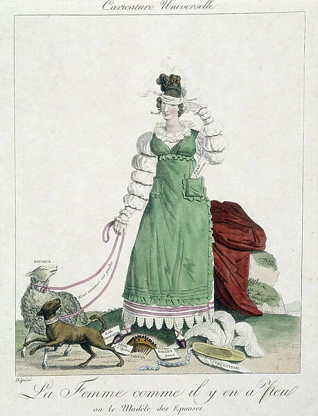 Cartoon on love: 'The woman as there are few or the model of wives', Carnavalet