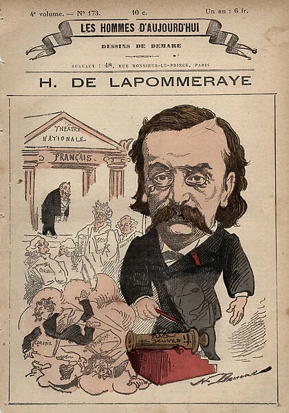 Cartoon of Pierre Henri Victor Berdalle de Lappommeraye (La Pommeraye) (1839-1891
