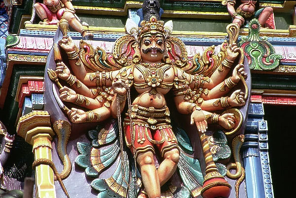 Detail of carved exterior showing Shiva (photo)