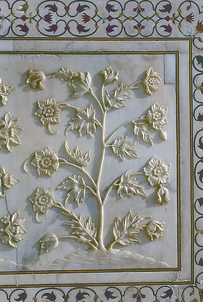 Carved lotus flowers, detail from an exterior wall, 1643 (marble)