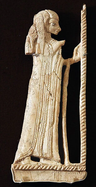 Carving of a Canaanite woman, Megiddo, c. 9th century BC (ivory)