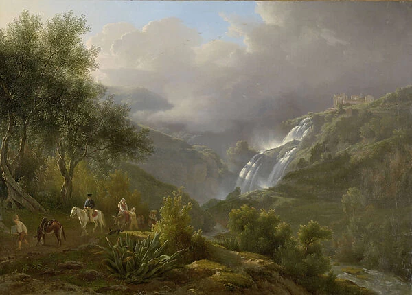 The Cascades at Tivoli, with a Storm Approaching, 1824 (oil on canvas)