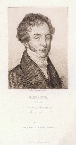 Casimir Bonjour, French playwright (engraving)