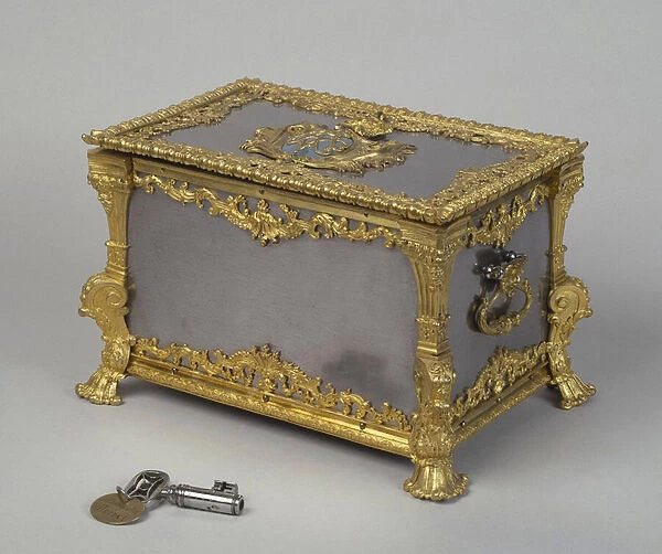 Cassette de Pierre Ier Le Grand (1672-1725) realisee par Pierre Fromery (1659-1738) 18e Bronze, acier Dim. 20x31, 5x21, 5 cm Saint Petersbourg State Hermitage Russie
