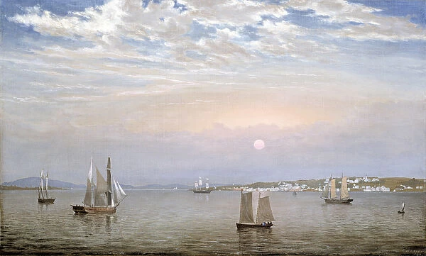Castine Harbor and Town, 1851 (oil on canvas)