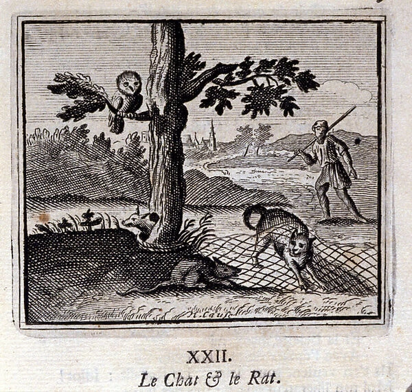 The Cat and the Rat. Fables by Jean de La Fontaine (1621-95)