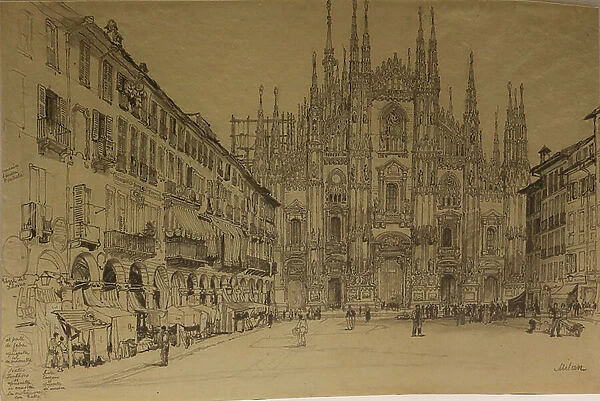 Cathedral, Milan, date unknown (watercolour on paper)