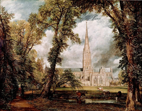 The Cathedral of Salisbury seen from the Gardens of the Eveche Painting by John Constable