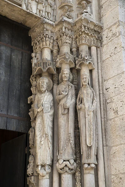 Cathedrale de chartres, detail of the fire right of the bay of the royal gate