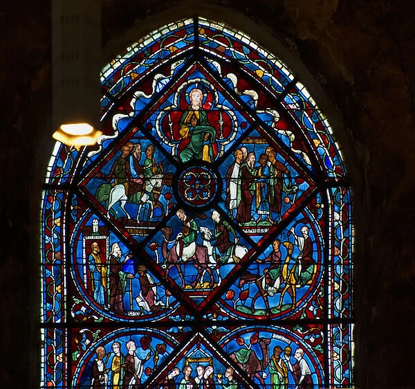 Cathedrale de chartres, stained glass: the life of joseph, high detail