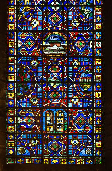 Cathedrale de chartres, detail of the stained glass of peace
