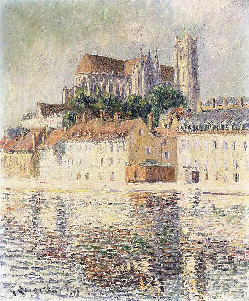 Cathedrale D Auxerre, (oil on canvas)