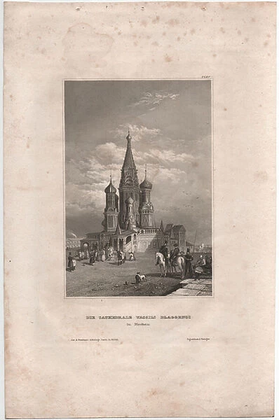 The Cathedrale Vasily Blaggennoi, 1838 (engraving)