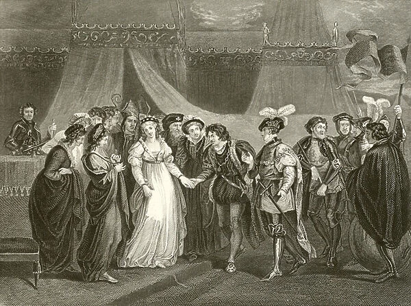 Catherine of France presented to Henry V of England (engraving)