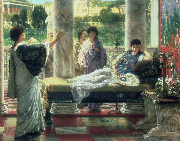 Catullus Reading his Poems at Lesbias House, 1870 (oil on canvas)