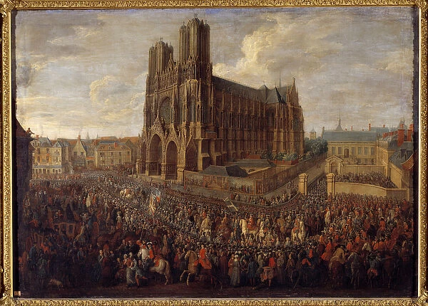 Cavalcade leading Louis XV to the Abbey Saint Remy of Reims October 26