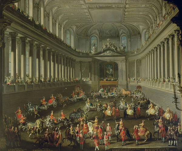 A Cavalcade in the Winter Riding School of the Vienna Hof to celebrate the defeat