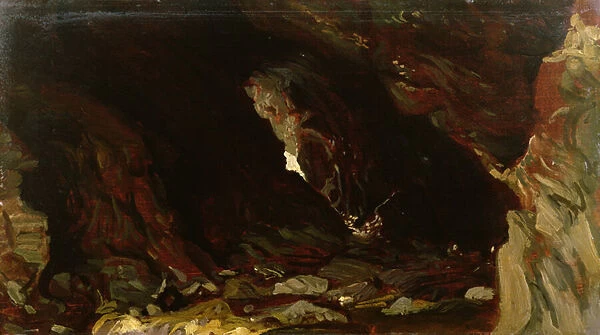 Cave, Tintagel (oil on board)