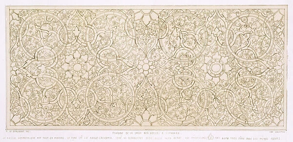 Ceiling design for the Pearl Room, in Isfahan, from Art and Industry