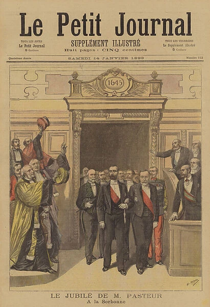 Celebrations in honour of the 70th birthday of Louis Pasteur at the Sorbonne (colour litho)