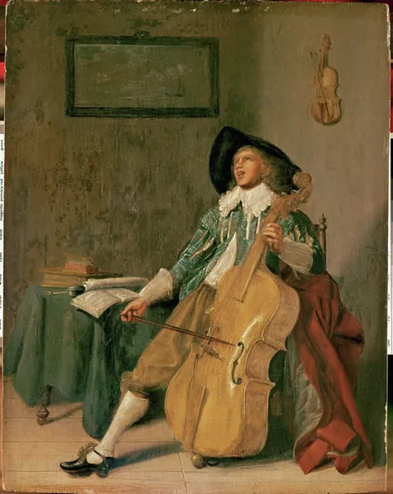 Framed Print : The Cello Player