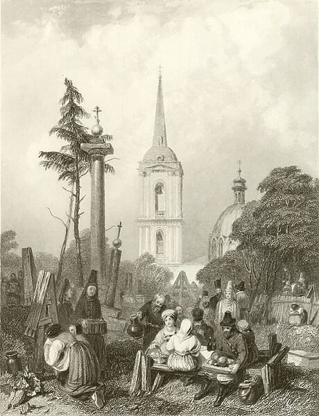 Cemetery of the Smolensko Church (engraving)