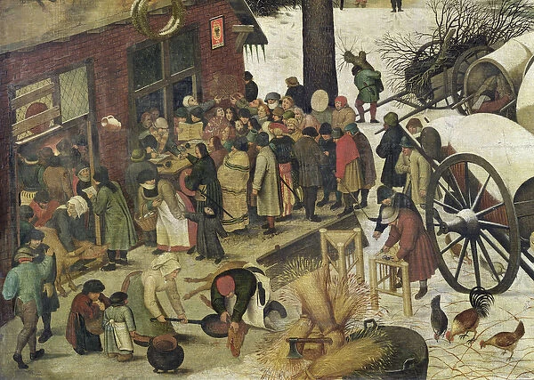 The Census at Bethlehem, detail of the tax office (oil on canvas)