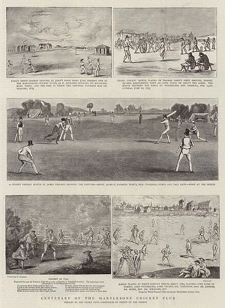 Centenary of the Marylebone Cricket Club (engraving)