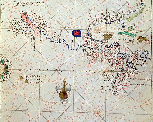 Central America, from an Atlas of the World in 33 Maps, Venice, 1st September 1553