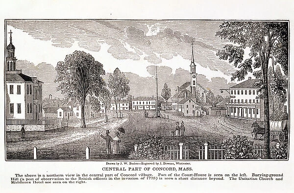 Central part of Concord, from Historical Collections of Massachusetts