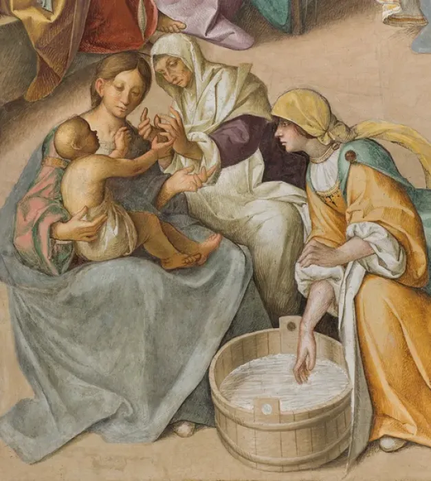 Framed Print : Central Nave, Second North Span, Birth of the Virgin, Boccaccio Boccaccino 1514-15