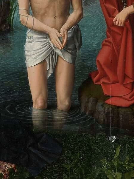 Detail of the central panel of the Baptism of Christ, c. 1502-08 (oil on panel)
