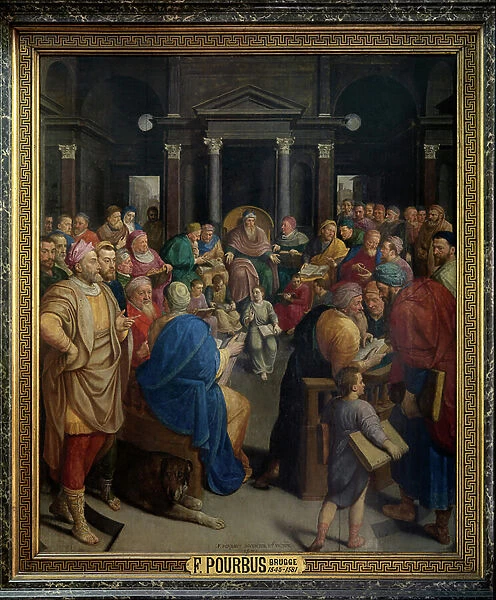 Central panel of the Triptych of Christ Among the Doctors (oil on panel)