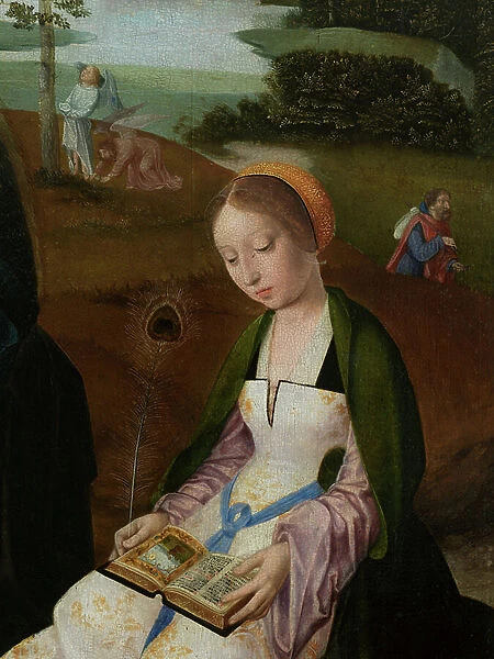 Detail of the central panel of the Virgin and Child with St. Catherine and St. Barbara, c. 1520-25 (oil on panel)