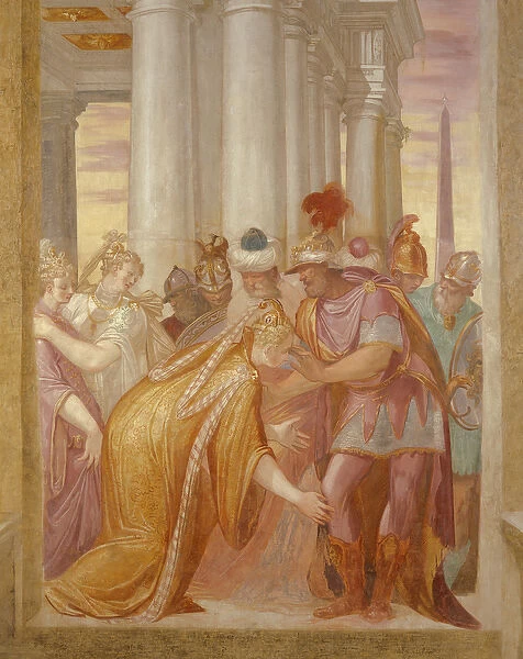 Central wall depicting Sophonisba requesting help from Massinissa (fresco)