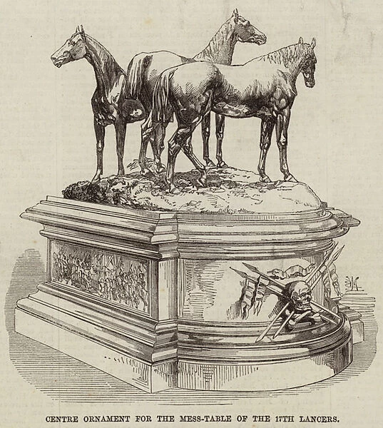 Centre Ornament for the Mess-Table of the 17th Lancers (engraving)